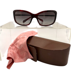 OLIVER PEOPLES Women's Caressa Oversized Burgandy Gradient Gray Lens Sunglasses